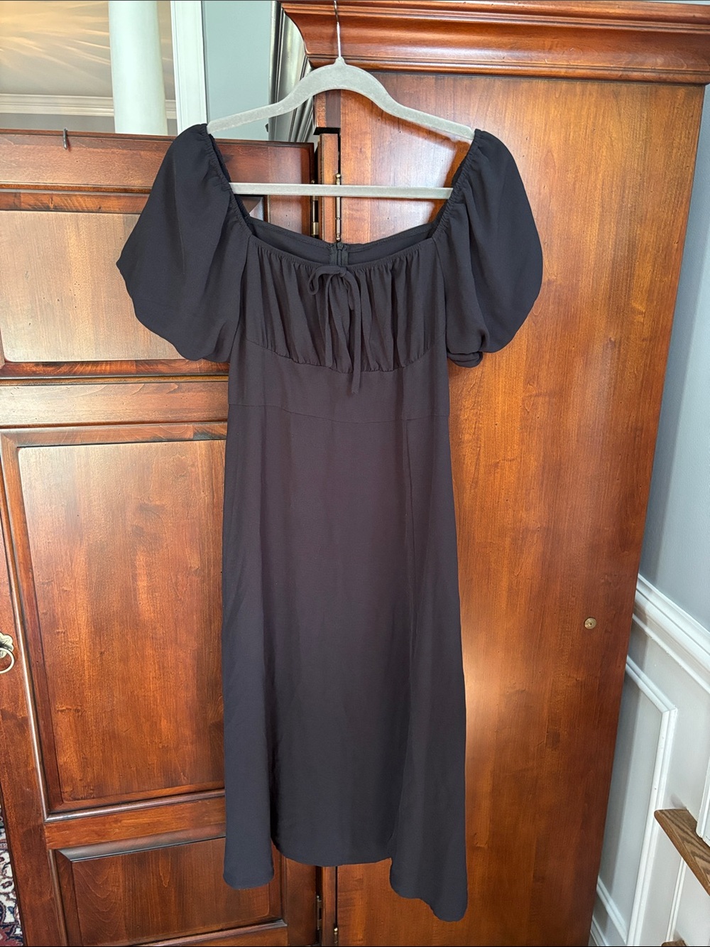 Peasant Bubble Sleeve Midi Dress
